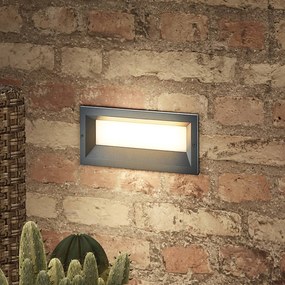 Lucande Lachlain applique LED incasso in esterni, Alluminio / Grigio / Zincato, Alluminio, Moderno, Applique da esterni