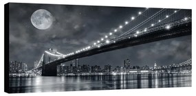 Stampa su tela Brooklyn con la luna piena, multicolore 190 x 90 cm