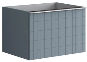 Mobile da bagno sospeso sotto lavabo L 60 x H 40 x P 45.5 cm blu laccato opaco, 1 cassetto Pixel grid