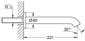 GROHE 13449GN1 - ESSENCE 221 mm Scarico per vasca da bagno, oro