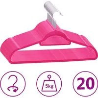 Set Appendiabiti 20 pz Antiscivolo Rosa in Velluto 289923