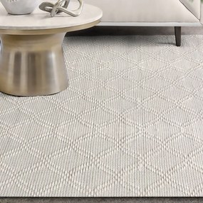 SAUL - tappeto in lana avorio con decoro