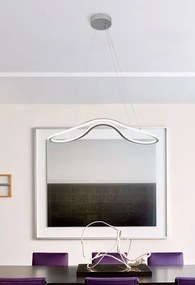 Lampadario LED moderno Giorgia grigio, luce con 3 temperature di colore 2300 lumen, NOVECENTO