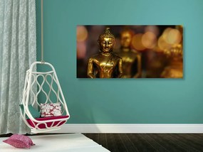 Quadro su tela – Buddha con sfondo astratto