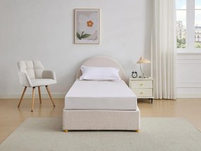 Letto con contenitore 90 x 190 cm Tessuto bouclette Panna - LIRIMO
