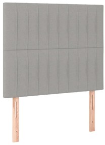 Testiera a led grigio chiaro 100x5x118/128 cm in tessuto