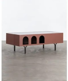 Tavolino in Legno e Cristallo Risae (120x58 cm) Risae Terra Cotta - The Masie