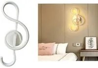 APPLIQUE LAMPADA INTERNO MODERNA PARETE MURO NOTE MUSICALI 14W LUCE CALDA SJ090