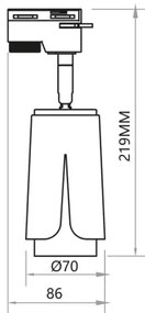 Faretto per sistema a binario FIORE 1xGU10/8W/230V nero
