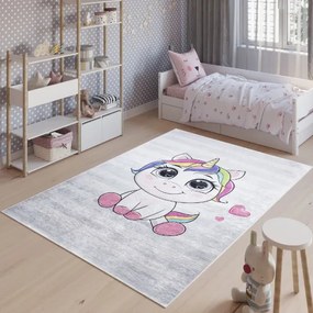 Tappeto per bambini con un adorabile motivo a unicorno Larghezza: 120 cm | Lunghezza: 170 cm