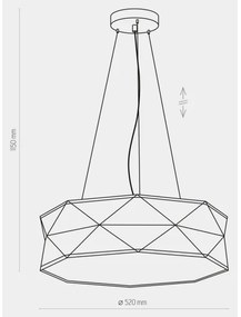 Lampadario su corda KANTOOR 1xE27/15W/230V nero