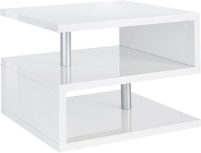 Tavolino da Salotto Zeta 55 - Design Elegante Made in Italy, Bianco laccato