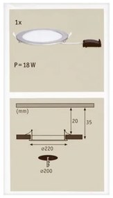 Paulmann 92075 - LED/18W IP44 Lampada da incasso per bagno QUALITY LINE 230V