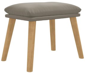 Poggiapiedi grigio chiaro 45x29,5x35 cm in velluto