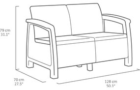 Set da giardino grigio scuro per 4 persone Corfu - Keter