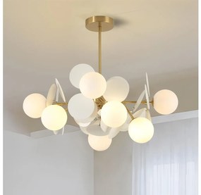 Brilagi - Lampadario a stelo BALMO 8xG9/9W/230V Ø 60 cm oro/bianco