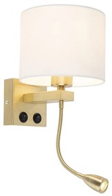 Applique Art Déco oro con paralume bianco - Brescia