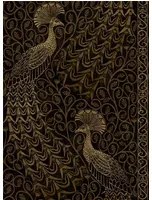 Tapete Pavo Parade von Cole & Son - Metallic Gold on Soot