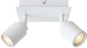 Faretto da bagno moderno bianco quadrato 2 luci IP44 - Ducha