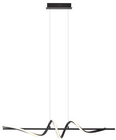 Lampada a sospensione di design nera 110 cm con LED dimmerabile a 3 livelli - Wokkel