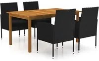 Set Mobili da Pranzo per Giardino 5 pz Nero 3067834