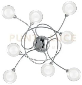 Plafoniera blog cromo 8 luci attacco g9 11x20x66cm diffusore sferic...