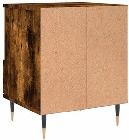 Comodini 2pz Rovere Fumo 40x35x50 cm in Legno Multistrato