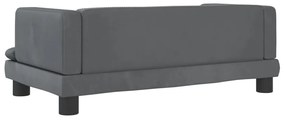 Lettino per cani grigio scuro 80x45x30 cm in velluto