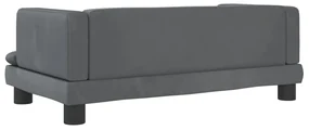 Lettino per cani grigio scuro 80x45x30 cm in velluto