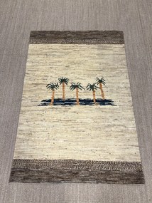 Gabbeh Tappeto 110x160 Beige (Iran) Annodato A Mano