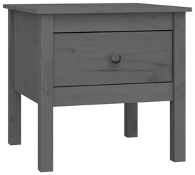 Tavolini 2 pz grigi 50x50x49 cm legno massello di pino