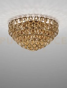 Giogali lampadadario a soffitto 80 cristallo oro e bronzo opaco 5 l...