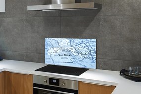 Rivestimento parete cucina mappa della città 100x50 cm