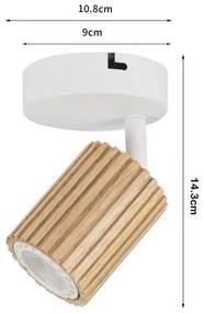 Brilagi - Faretto da parete MODERN WOOD 1xGU10/8W/230V legno di gomma/bianco