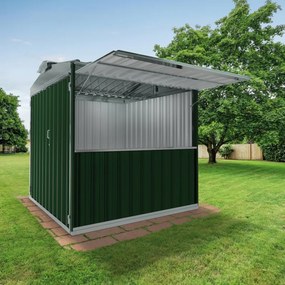 Chiosco in acciaio verde 2.5 x 2.5 m, superficie esterna 7.42 m² e spessore parete 60 mm, senza pavimento porta a due ante, SAPIL Cuba