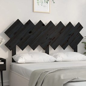 Testiera per letto nera 151,5x3x81 cm in legno massello di pino