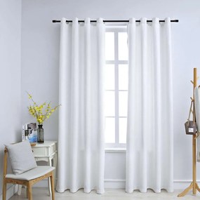 Tende Oscuranti Con Anelli İn Metallo 2 Pz Avorio 140x175cm /