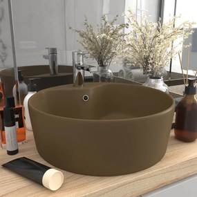Lavandino Con Troppopieno Crema Opaco 36x13 Cm İn Ceramica /