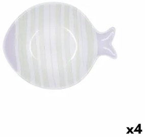 Ciotola Quid Kaleido Bicolore Ceramica Pesce 15 x 13 x 4 cm (4 Unità)