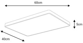 Plafoniera LED FELIZ LED/50W/230V 4000K 40x60 cm nero