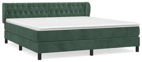 Giroletto a molle con materasso verde scuro 160x200 cm velluto