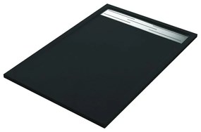 Piatto doccia SENSEA in resina Neo Metal Grid L 70 x L 120 x H 3 cm nero opaco effetto pietra