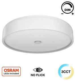 Plafoniera LED Rotonda 36W CCT, Ø450mm, Bianca, Dimmerabile Colore Bianco Variabile CCT