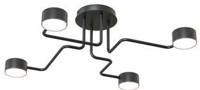 Lampada da soffitto in acciaio KURAGE 4 nera 4xGX53