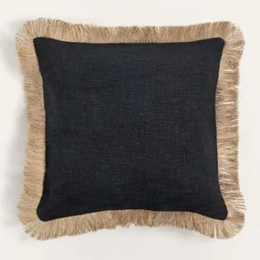 Cuscino quadrato in cotone (45x45 cm) Paraiba Nero - Sklum