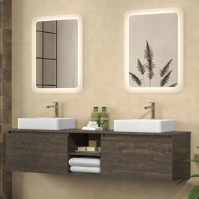Mobile bagno sospeso 175 cm con due cassetti e vano a giorno SP-175P - KAMALU