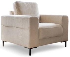 Poltrona in velluto a coste beige Lofty Lilly - Miuform