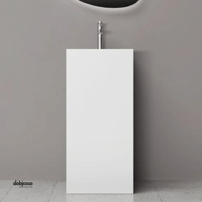 Lullaby "Zuri One" Lavabo Freestanding Da 48x48 Cm Con Scarico a Parete Finitura Bianco Opaco