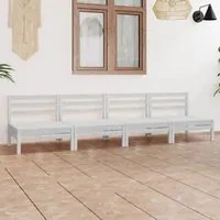 Set Divani da Giardino 4 pz Bianco in Legno Massello di Pino 3082483