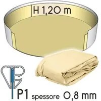 Liner Per Piscina A Forma Circolare 8,00 X H. 1,20 M Sabbia - Attacco P1 - Spessore 0,80 Mm